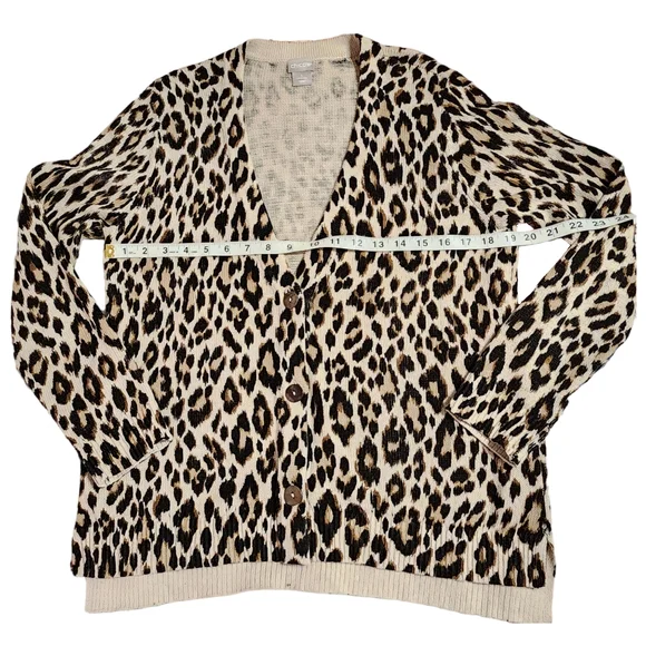 Chico's Reena Animal Print Cardigan | Linen Blend - Picture 5 of 11